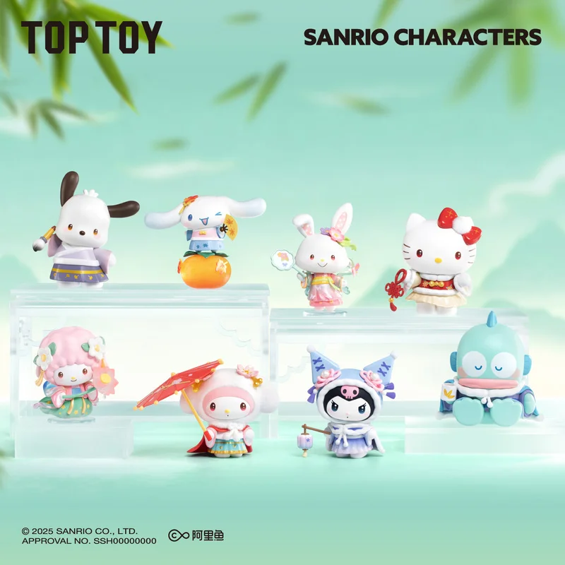 Nowa seria Sanrio Rhyme Flower Dress Mystery Box Figurki Anime Blind Box Dekoracja na Stół Prezent Niespodzianka na Urodziny