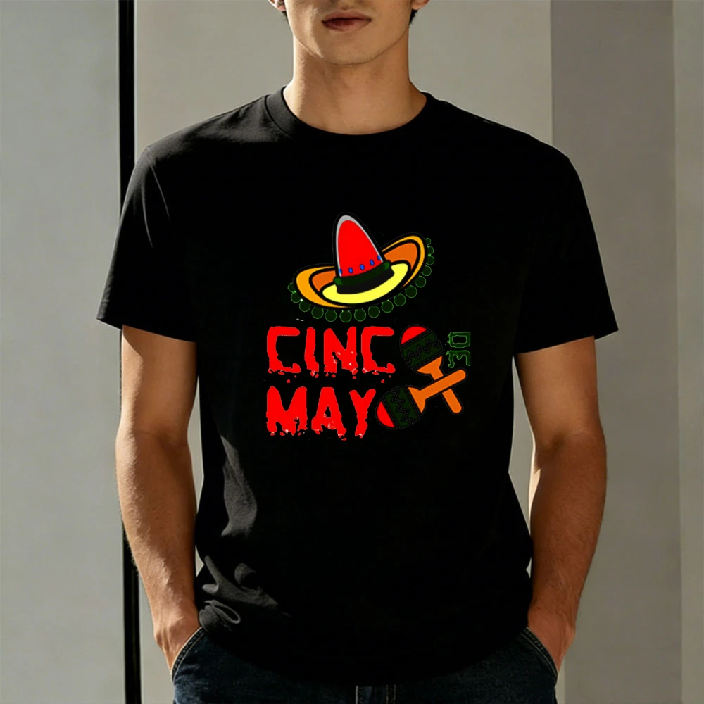 Cinco De Mayo Men T-Shirt Cotton Summer Short Sleeve Casual Fashion Tee for Party Celebration Gift Top