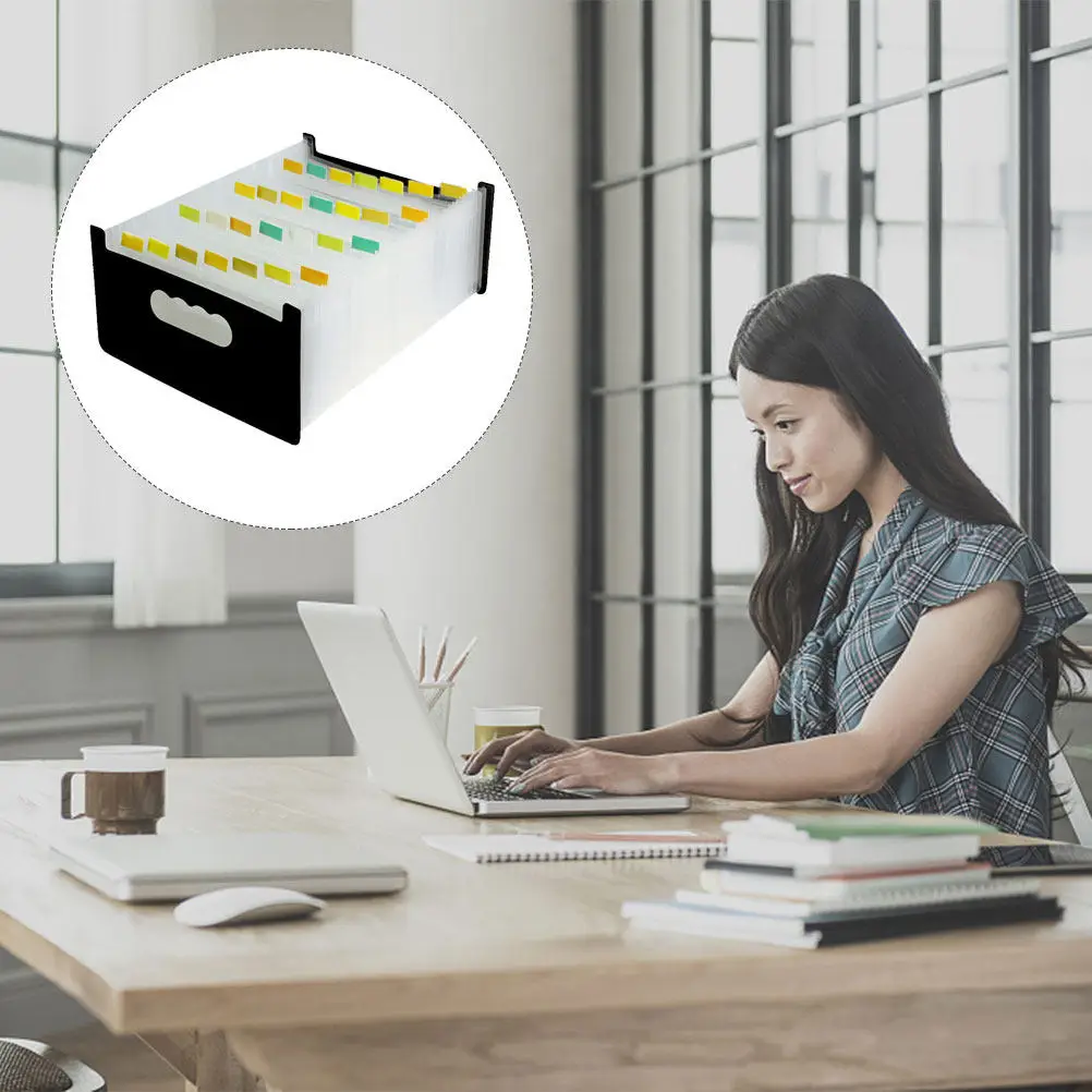 

A6 Portable Expanding File Folder Multi-Layer Plastic Document Organizer Compact Lightweight for Office Home Filing Tax