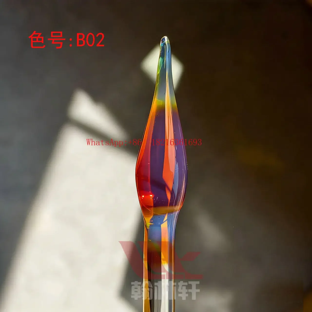 Limited Time B02 Ultra-light Amber Color-changing Rod Burning Glass Lamp Rod Color High Borosilicate Glazed Hard Material COE33