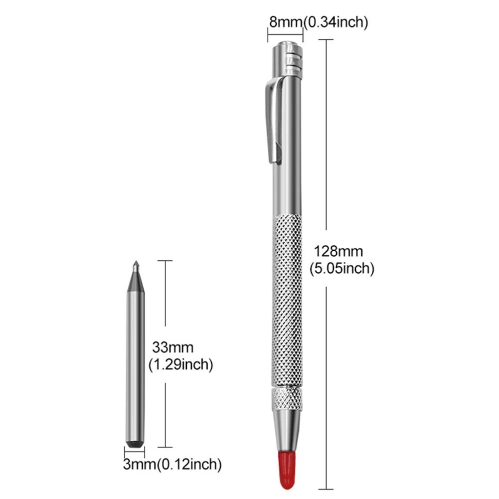 Tungsten Carbide Tip Scriber, Gravação Pen para Gravação de Chapas de Metal, aço inoxidável, cerâmica e vidro, Ferramentas manuais, 11PCs