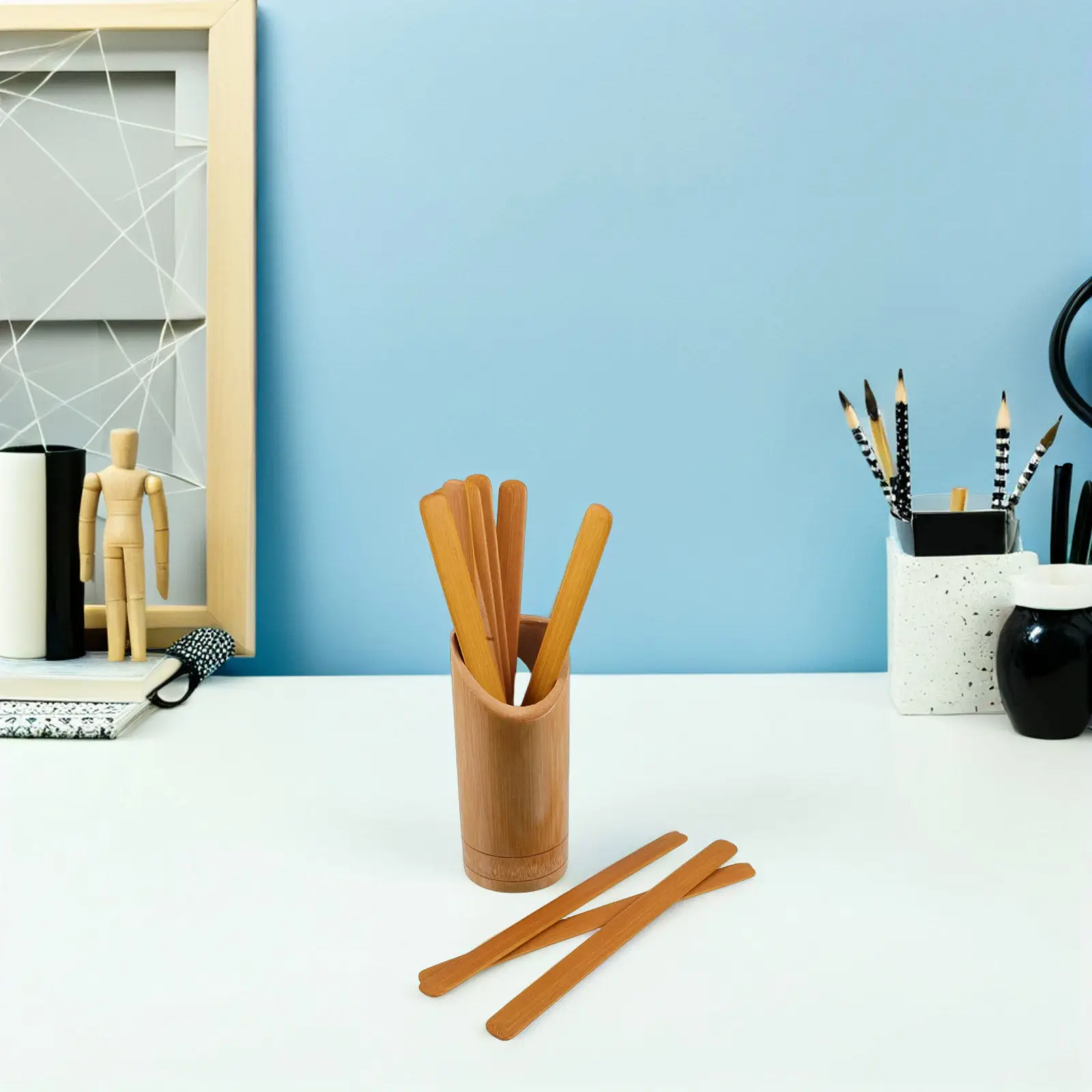 Bamboo Fortune Telling Stick Holder Set Divination Stick Storage Cup for Traditional Games and Gatherings