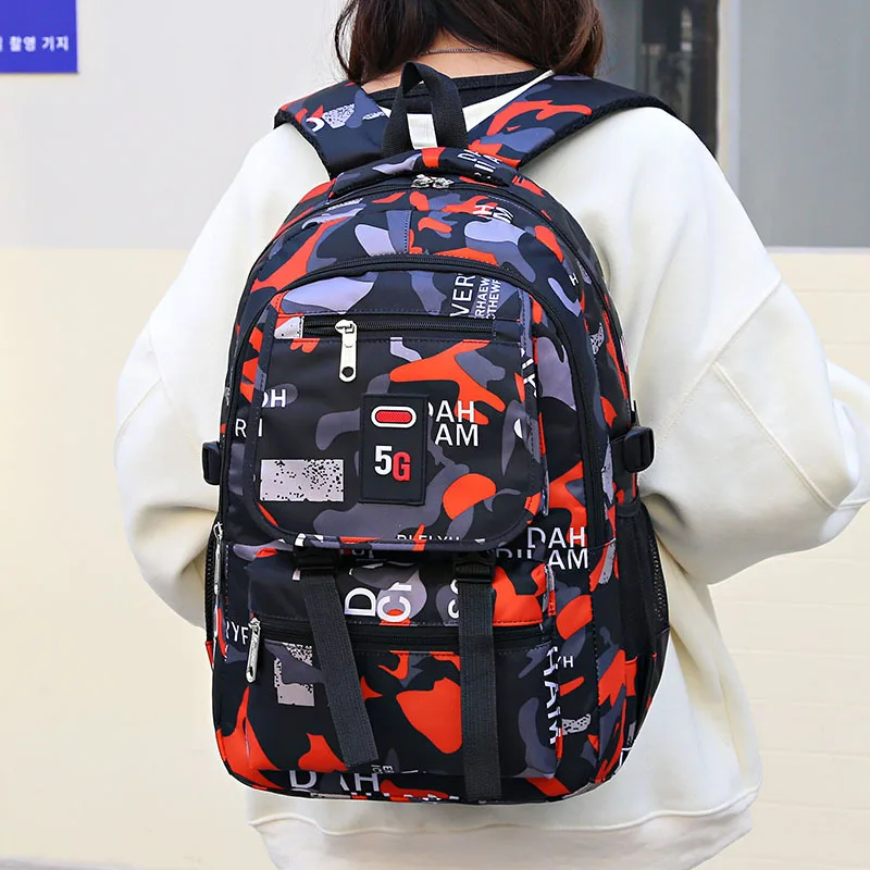 

Large Capacity Backpack Men's Korean Version Backpack Girls' High School Fashion Trend Ins Chow Cool