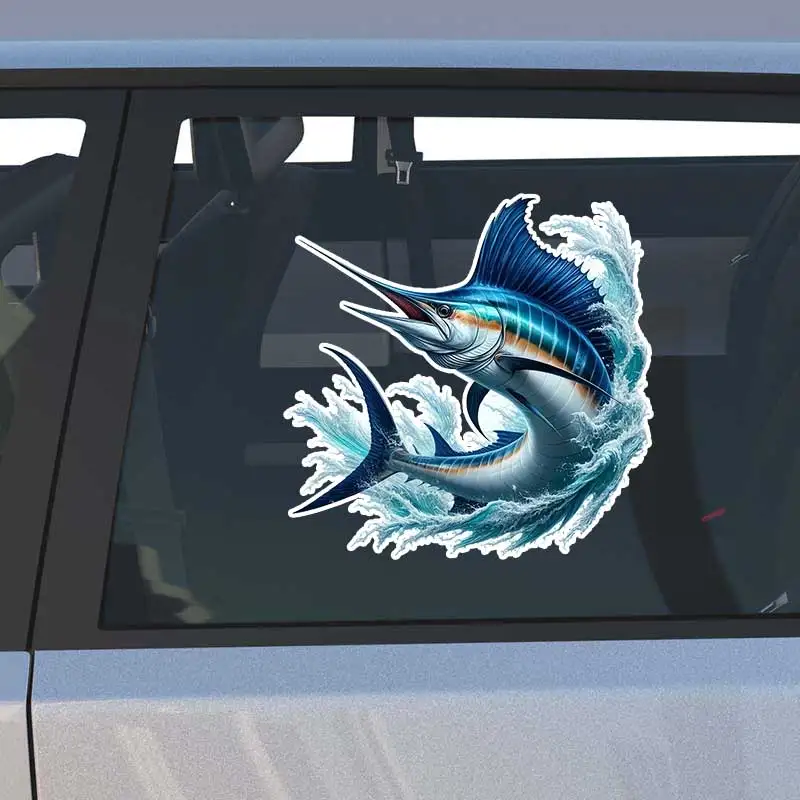 Blue Sturgeon Car Sticker Vinyl Decal Waterproof Rear Window Motorcycle Camper Bumper Truck Laptop Decoration SH1645 4
