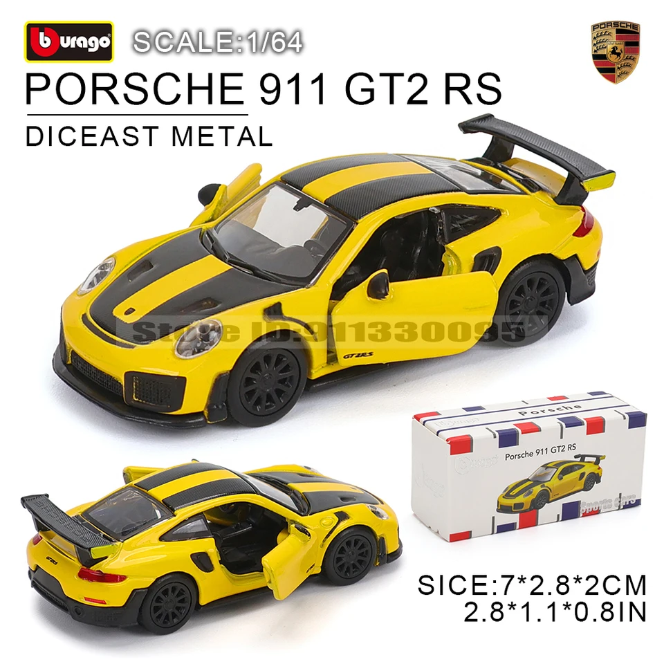 Bburago 1:64 Porsche 911 GT2 Turbo S Car Model Collection Kids