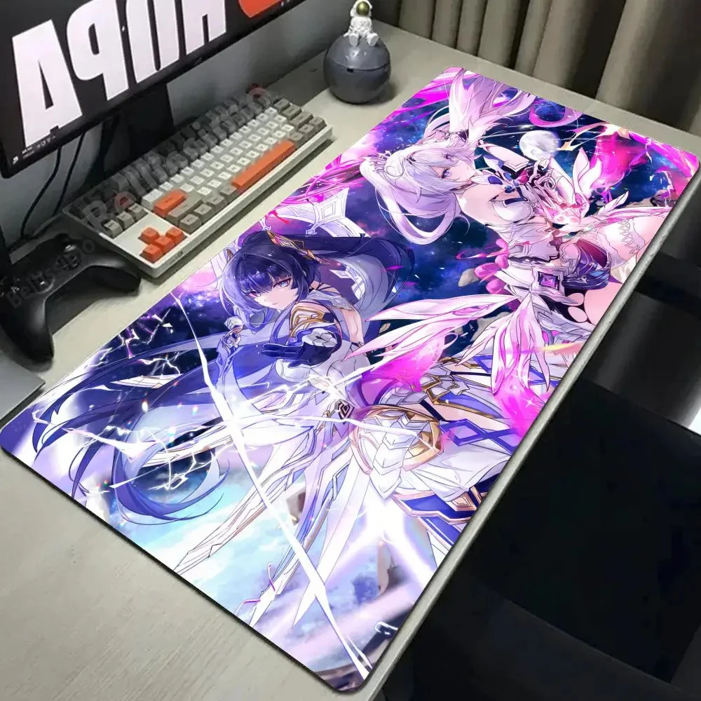 Xxl 600x1200mm Kiana Kaslana Honkai Series Girls Mouse pads Large Gaming Mouse Pad Thickened Computer Keyboard Table Desk Mat