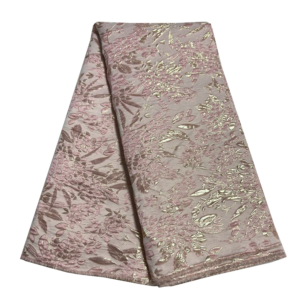 

Women Latest 5 Yards Jacquard Brocade Lace Fabric Nigerian Brocade For Sewing Women Party Dress Material French Damask Lace