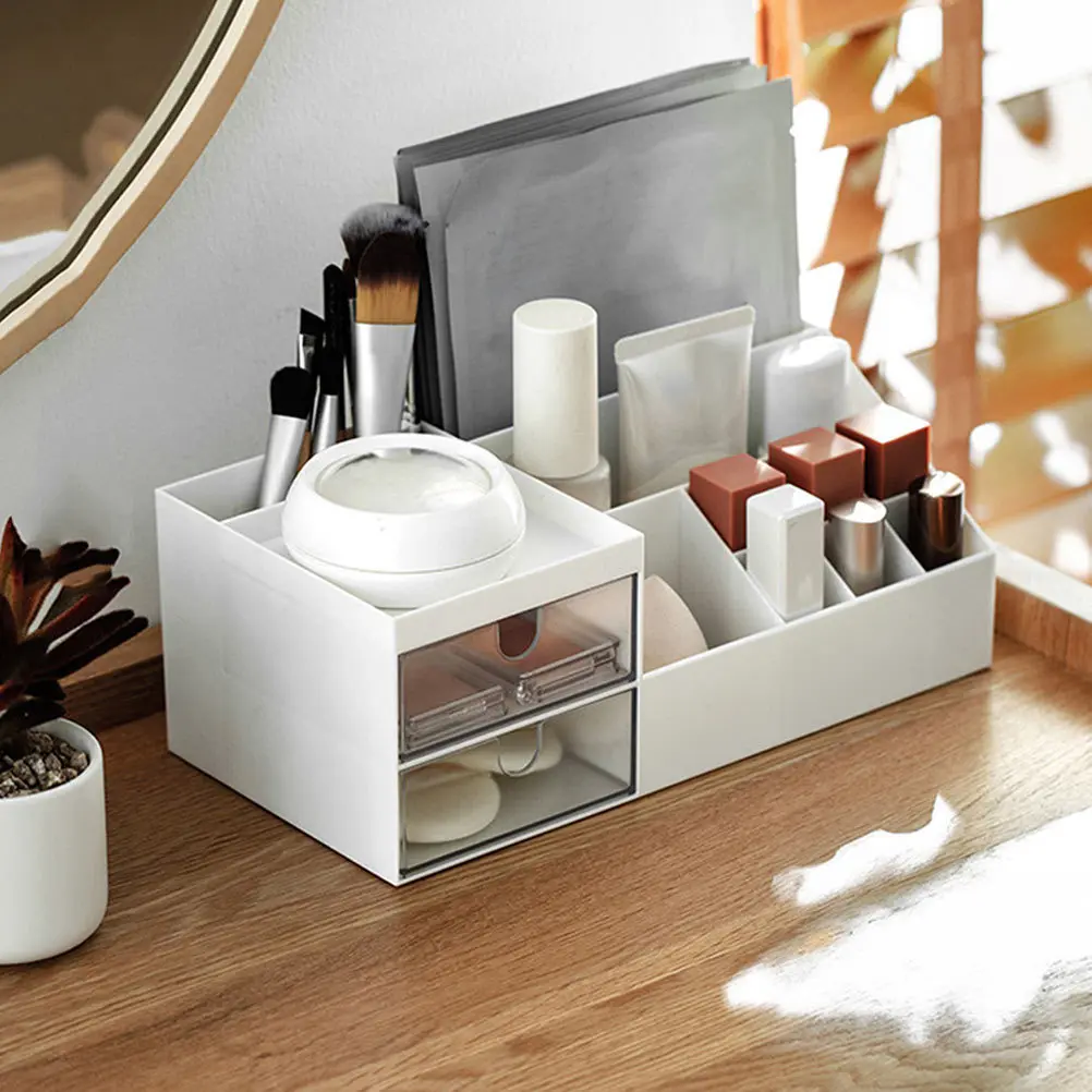 

1Pcs Cosmetics Storage Box Practical ABS Desktop Organizer Classify Large Capacity Sundries Jewelry Holder Storage Drawer Box