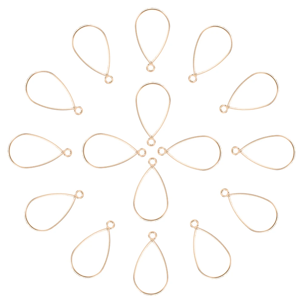 

30pcs Drop Bezels Hollow Open Pendants Necklace Bracelet Diy Jewelry Crafting Findings Jewelry Making Accessories Charm Pendant