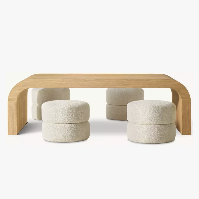 ^American White Oak Solid Wood Table, Multi-use Coffee Study Desk