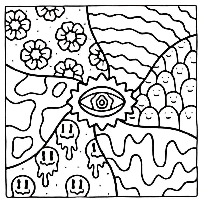Kolorowanka Trippy & Groovy dla młodych ludzi – 24 strony psychodelicznych szkiców zwierząt, kreatywne malowanie i relaksująca sztuka Relax