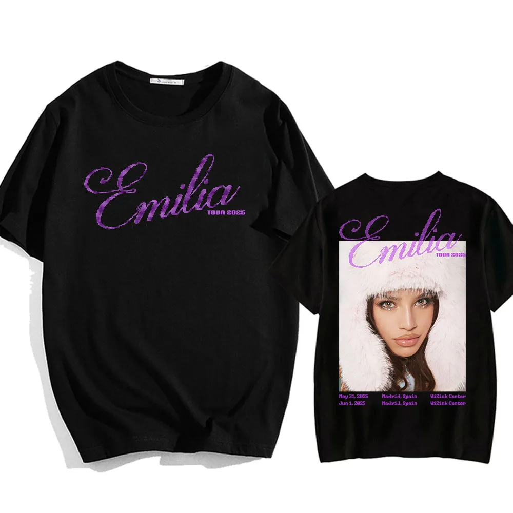 2025 2025 Tour In Madrid At The WizInk Center T-shirt Emilia Mernes Singer Graphic Tshirts Cotton Short Sleeve O-neck Tee-shirt