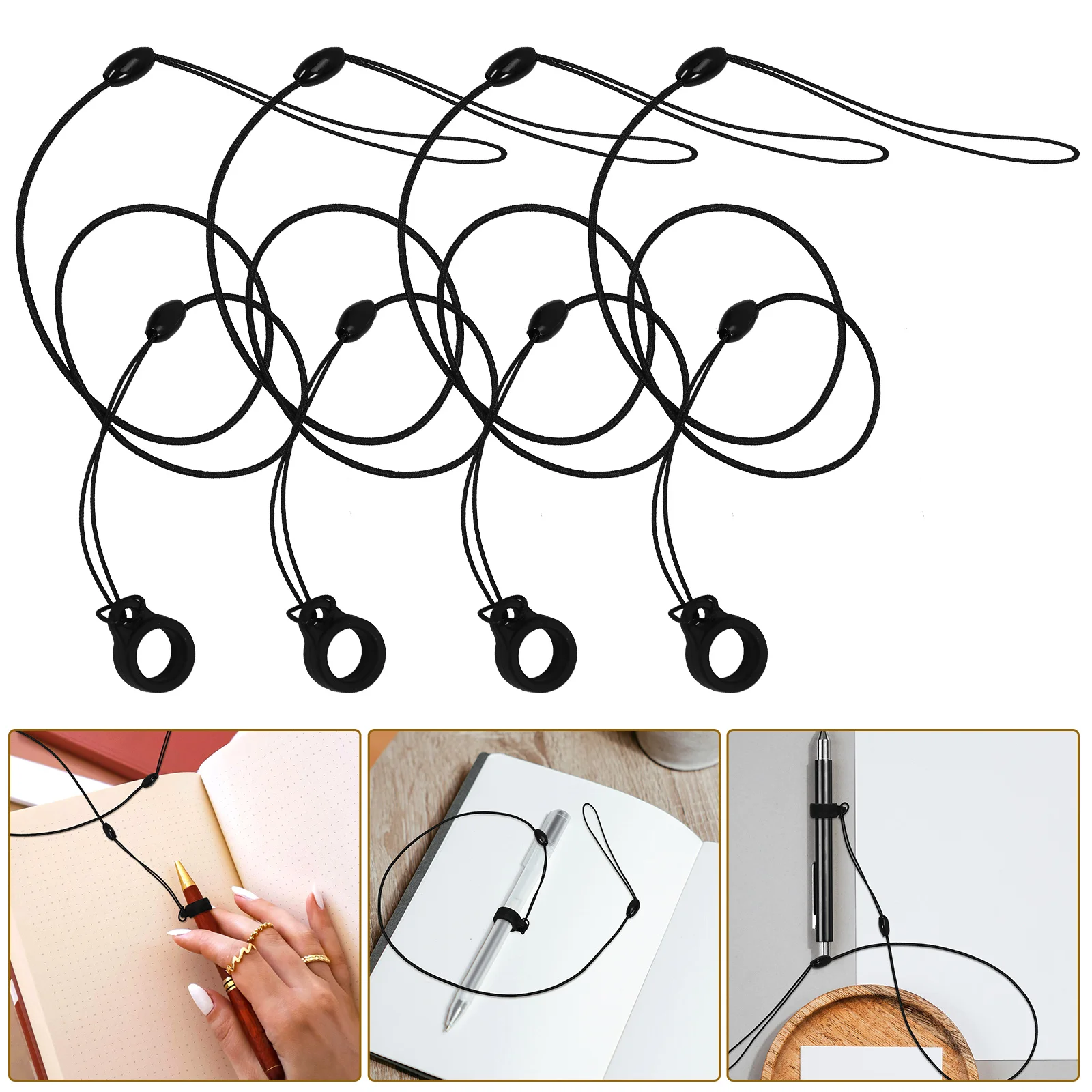 

10 Pcs Signature Pen Elastic Cord Rope Belts Keychain Stretchable Ropes Retractable Cords Seat Cable