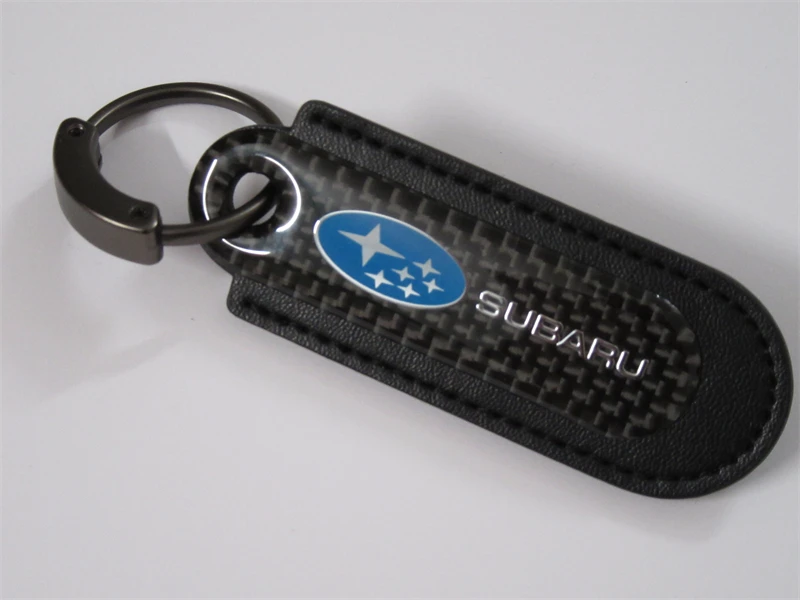 

Брелок Subaru Forester из углеродного волокна, кожаный комплект Subaru, автомобильный брелок для ключей, модный спортивный брелок для ключей, брелок для ключей