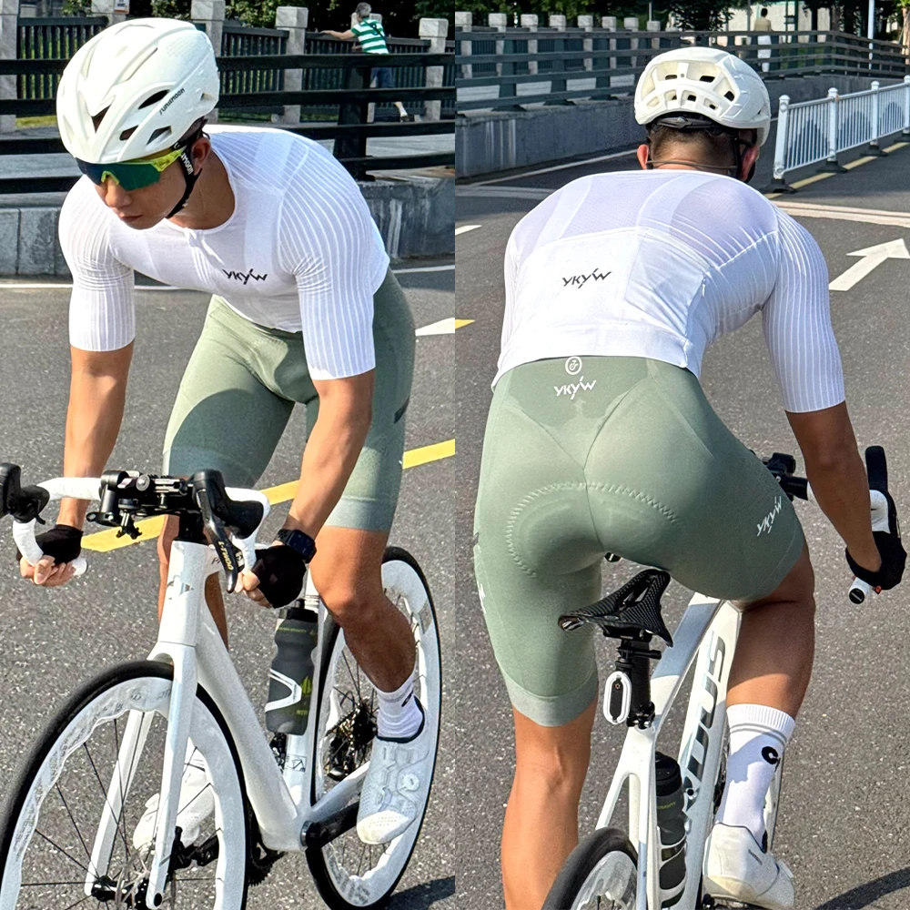 YKYWBIKE 2026 Men's Cycling Jersey Lightweight Summer Short Sleeve Bicycle Shirt Race Level Aerodynamics Sleeve YKK Bike Jersey