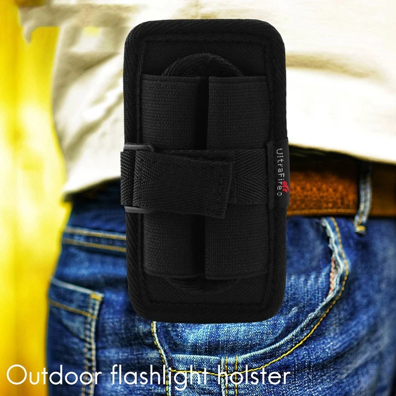 Outdoor Flashlight Cover Durable Nylon Flashlight Set Pu360 Degree Rotatable Clip Belt Carrying Case Adjustable Size Flashlight