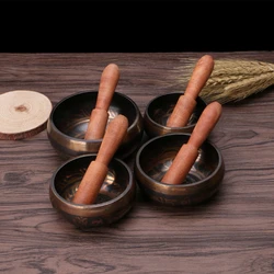 Buddhism Tibetan Singing Bowl Kit Holy Words Sacred Chakra Energy Gift Supplies for Meditation Relaxing Baby Shower Gift