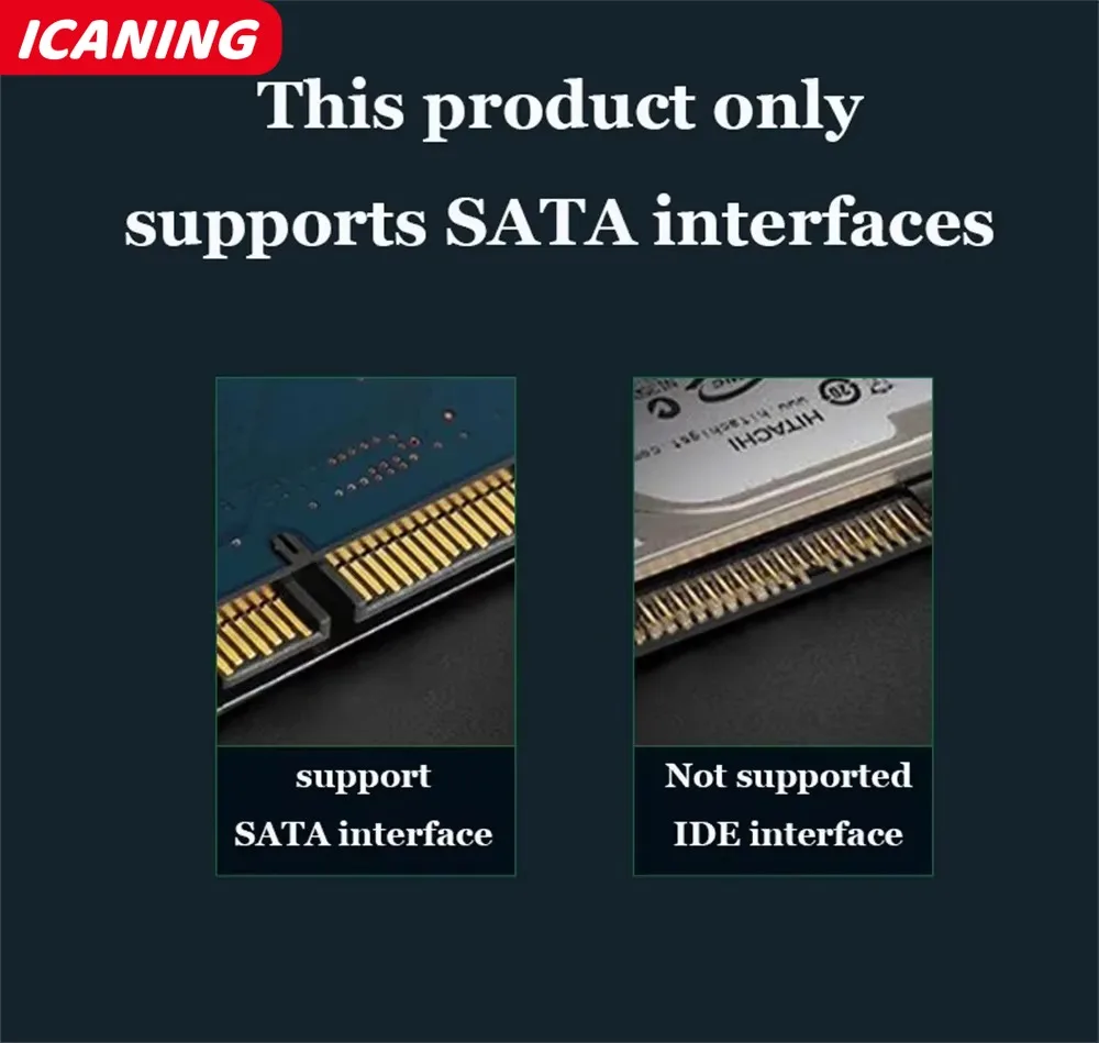 2.5inch HDD SSD Case USB 3.0 Type C Transparent HDD Enclosure，External Hard Drive Disk Case for Laptop SATA SSD Harddisk Box image 5