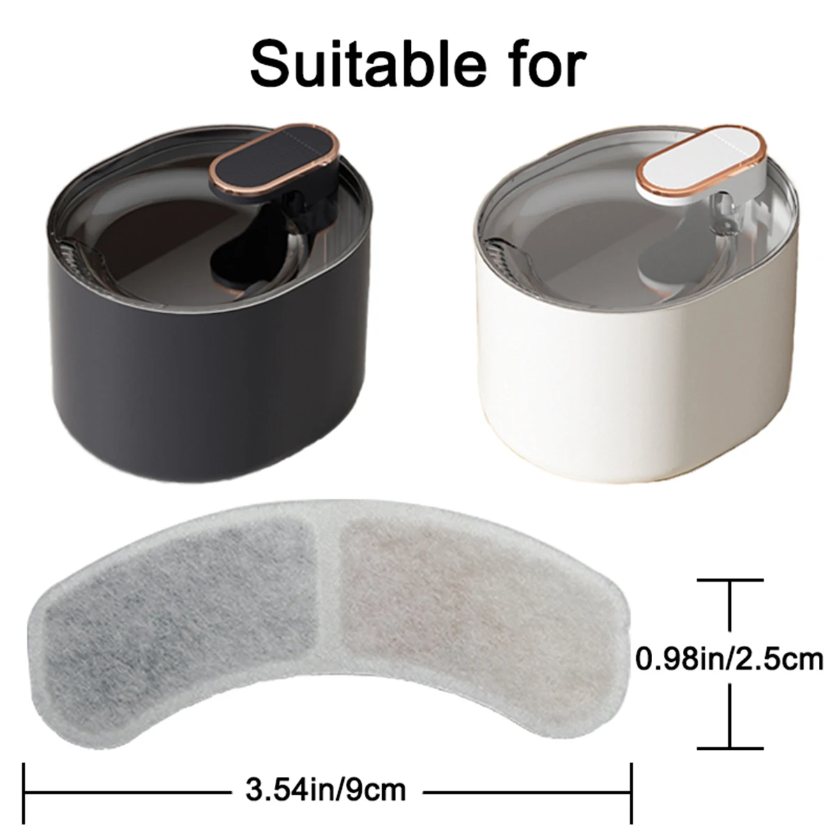 CT2028 Activated Carbon Filter , Cat Water Fountain Replacement Filters For Pet Cat Dog Automatic Drinking Fountain Accessories