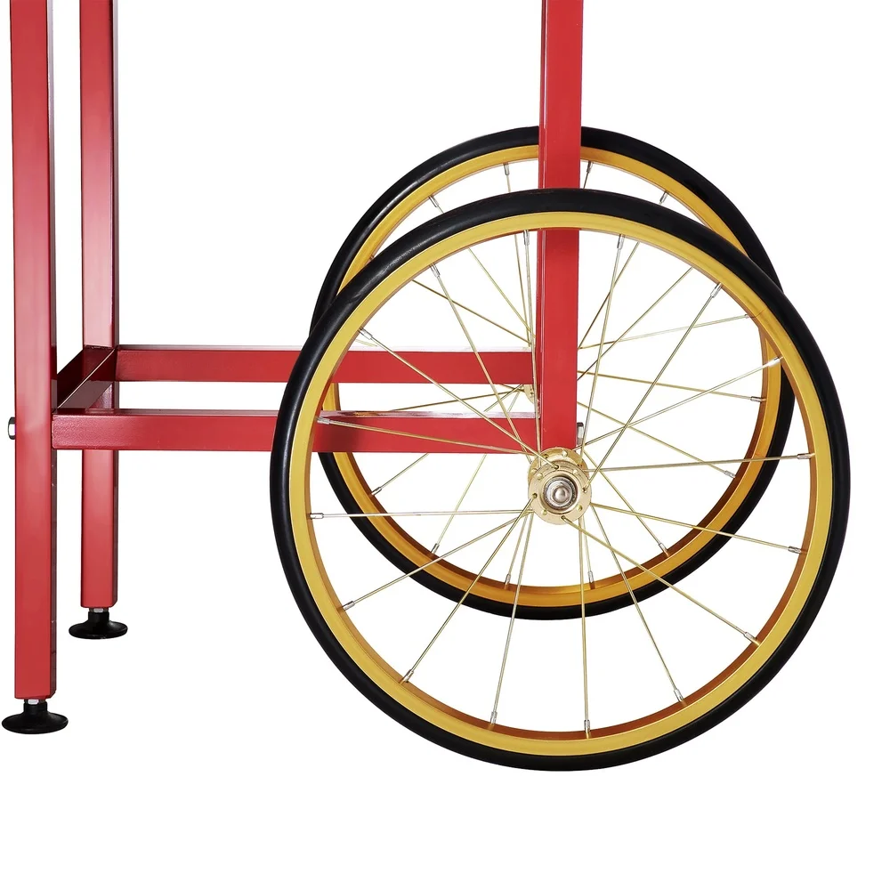 حامل بديل لعربة الفشار مقاس 8 أونصة مع مقبض عجلات وحفلات التخزين والمناسبات واللوظائف المدرسية