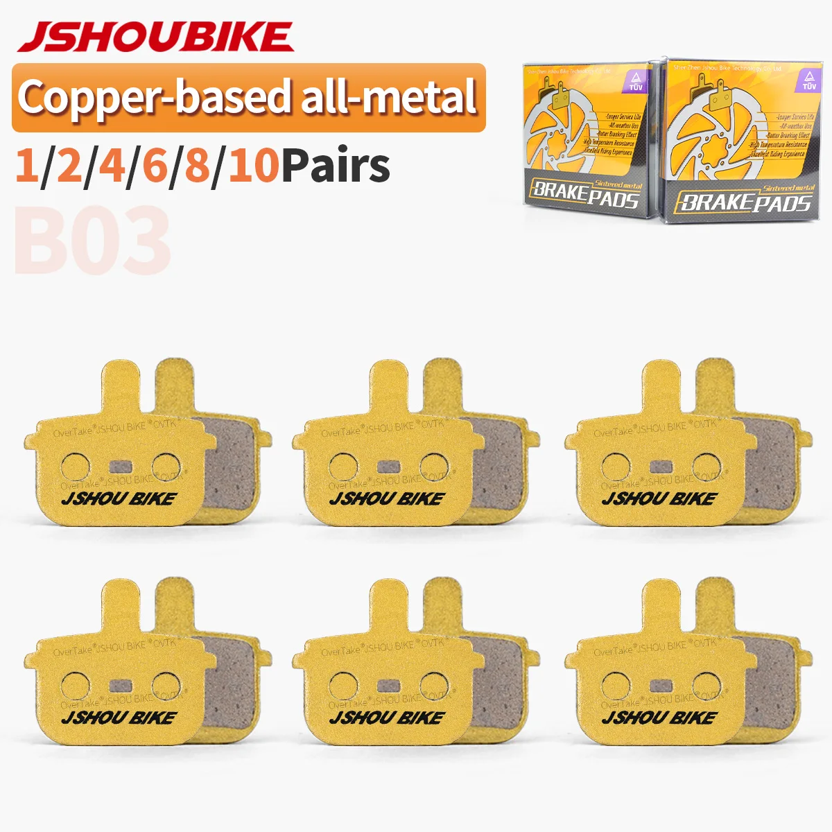 JSHOUBIKE 1/2/4/6/8/10 PAARE Fortschrittliche Ganzmetall-Hydraulik-Scheibenbremsbeläge für Ninebot MAX G3/G3D/G3E Elektroroller