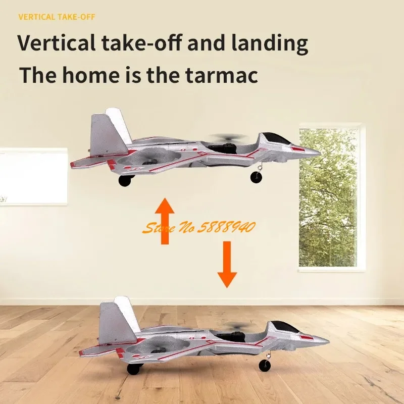 Simulation F22 Sky Stunt RC Plane Model 2.4G 36.5CM Big EPP Material LED Lighting Headless Model Redio Control Fighter Kids Toy