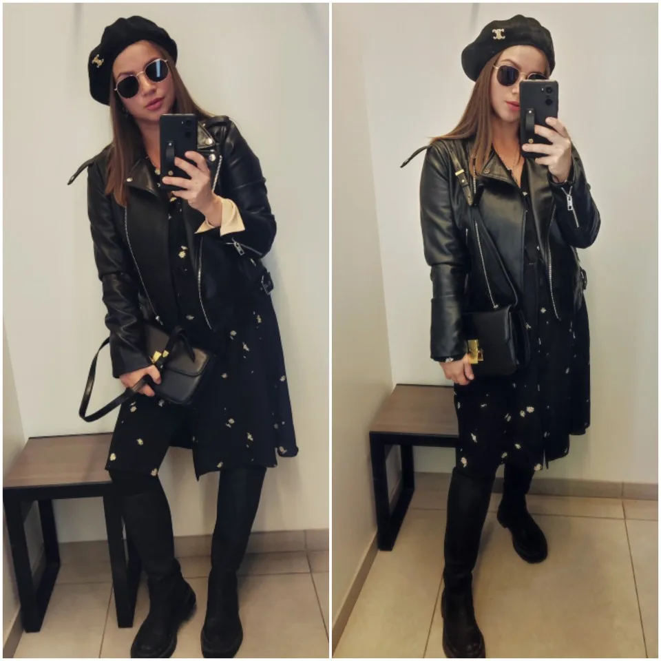 2024 New Autumn Winter Women Black Faux Leather Jacket Fashion Solid Zipper Biker Coat Female