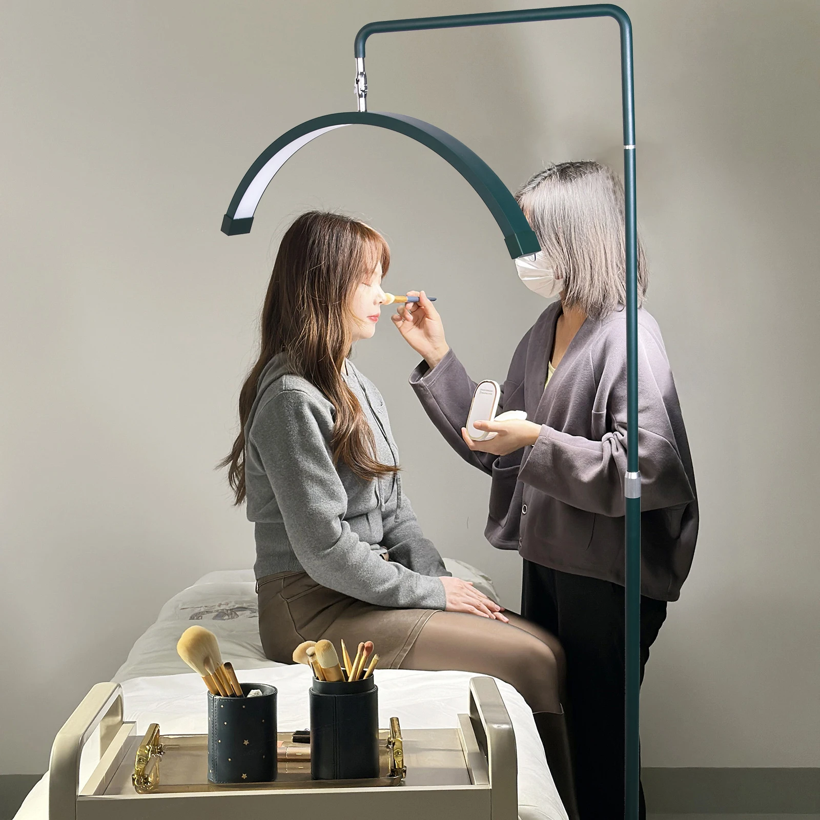 

Fosoto Multifunctional LED Dimmable Half Moon Lamp Ring Fill Light Diamond Beauty Facials Salon Tatoo Live Stream Photography