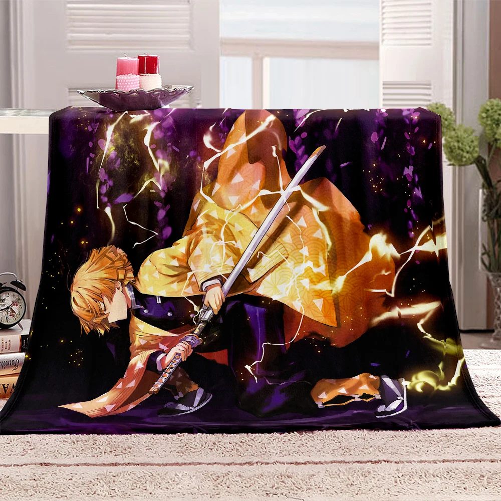 Throw Blanket Demon Slayer Kimetsu No Yaiba Teen Fleece Blankets for All Season Lightweight Microfiber Flannel Blanket