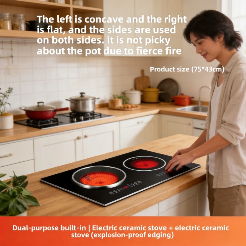 Embedded Dual Head Electric Ceramic Stove High Power Commercial Induction Cooker