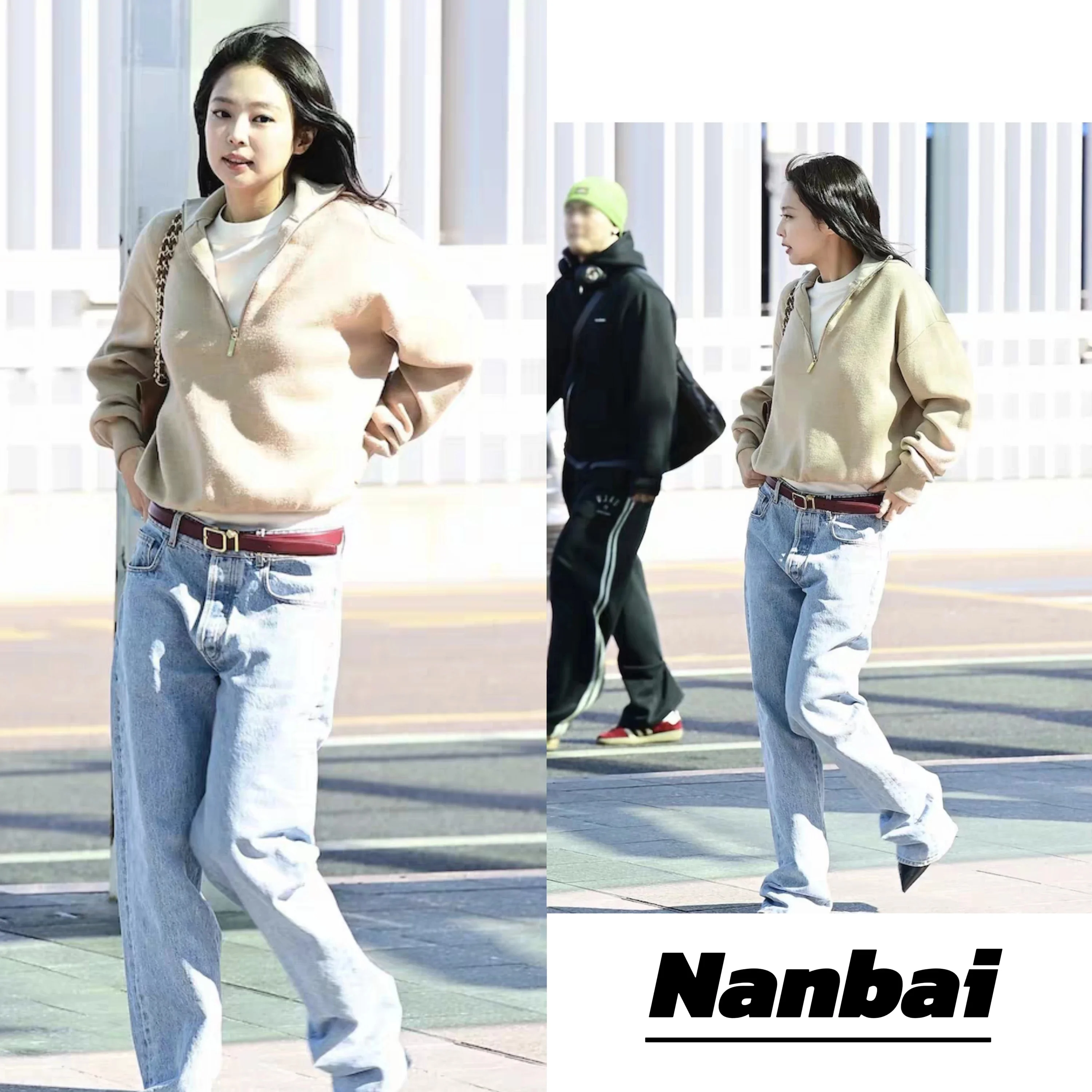 

Jennie Korean Style Khaki Wool Casual Lazy Half Zip Knitted Sweater Leisure Ageless Spring Fashion Chinese Knitting Fabric