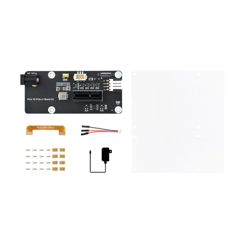 SB-For Raspberry Pi 5 Płytka rozszerzeń Pcie FFC Connector do standardowego gniazda Pcie X4 dla PCI Express X1 X4 X8 X16 Riser EU PLUG