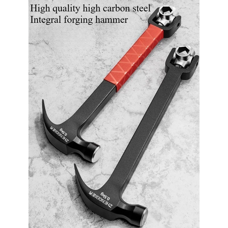 Claw hammer special hammer for woodworking multifunctional integrated hammer with socket wrench