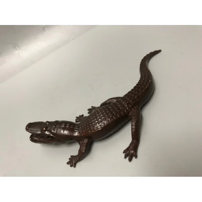 Antique solid crocodile decorative piece home interior decoration, suitable for pets, ceremony, tea table display, a