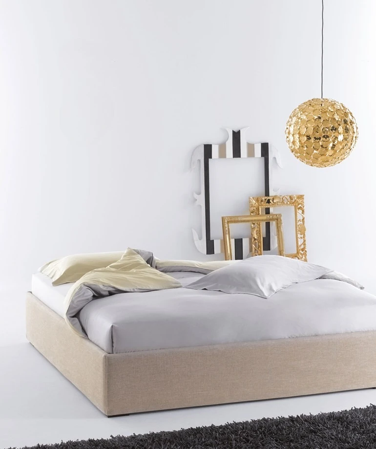 Rangka tempat tidur tanpa sandaran, kotak tempat tidur, modern, sederhana, hidrolik, kotak