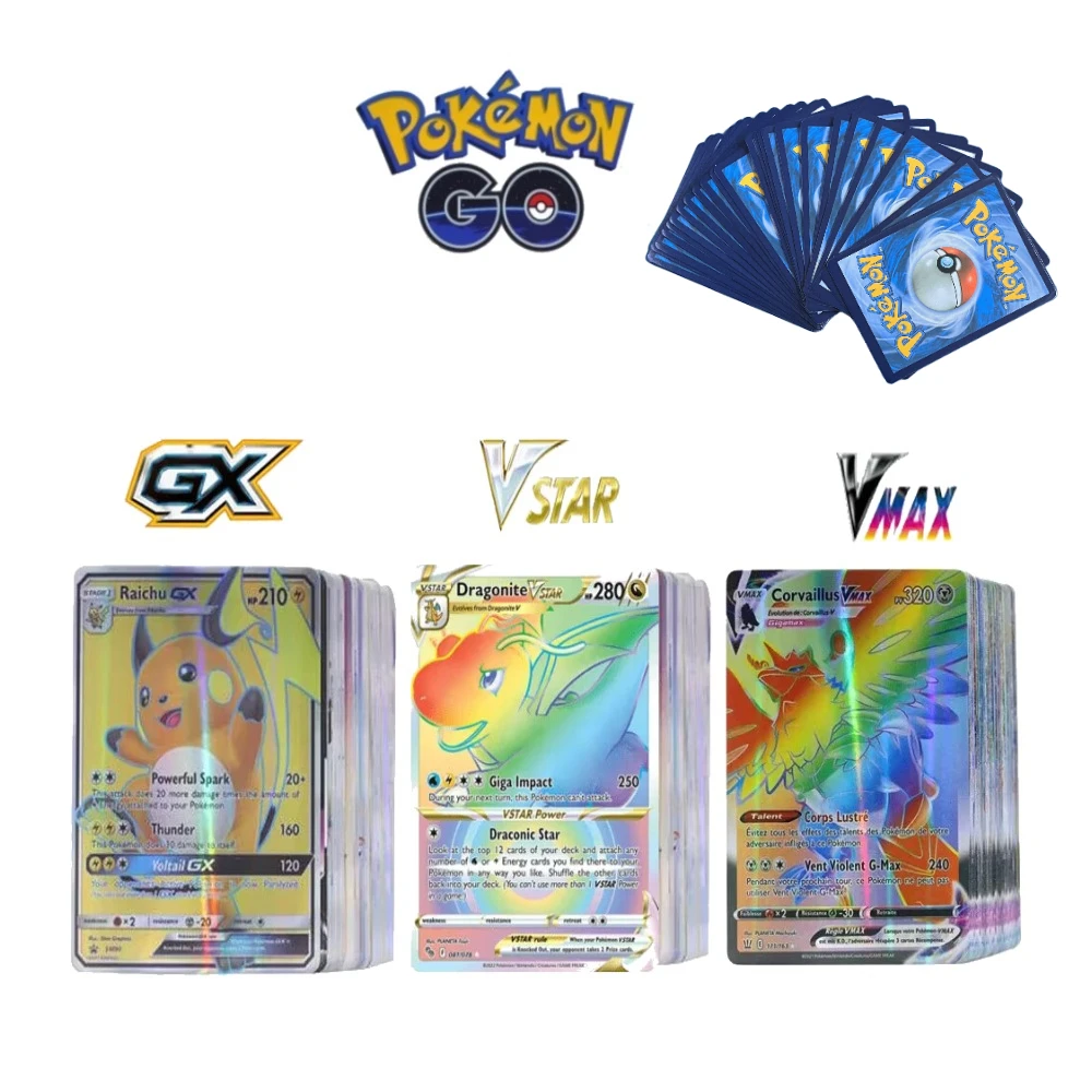Pokemon Game Cards 60/100/200PCS English,German,Spanish,Korean,French Pikachu Charizard  Anime Trading Game Card PTCG Toy Gifts - Image 5