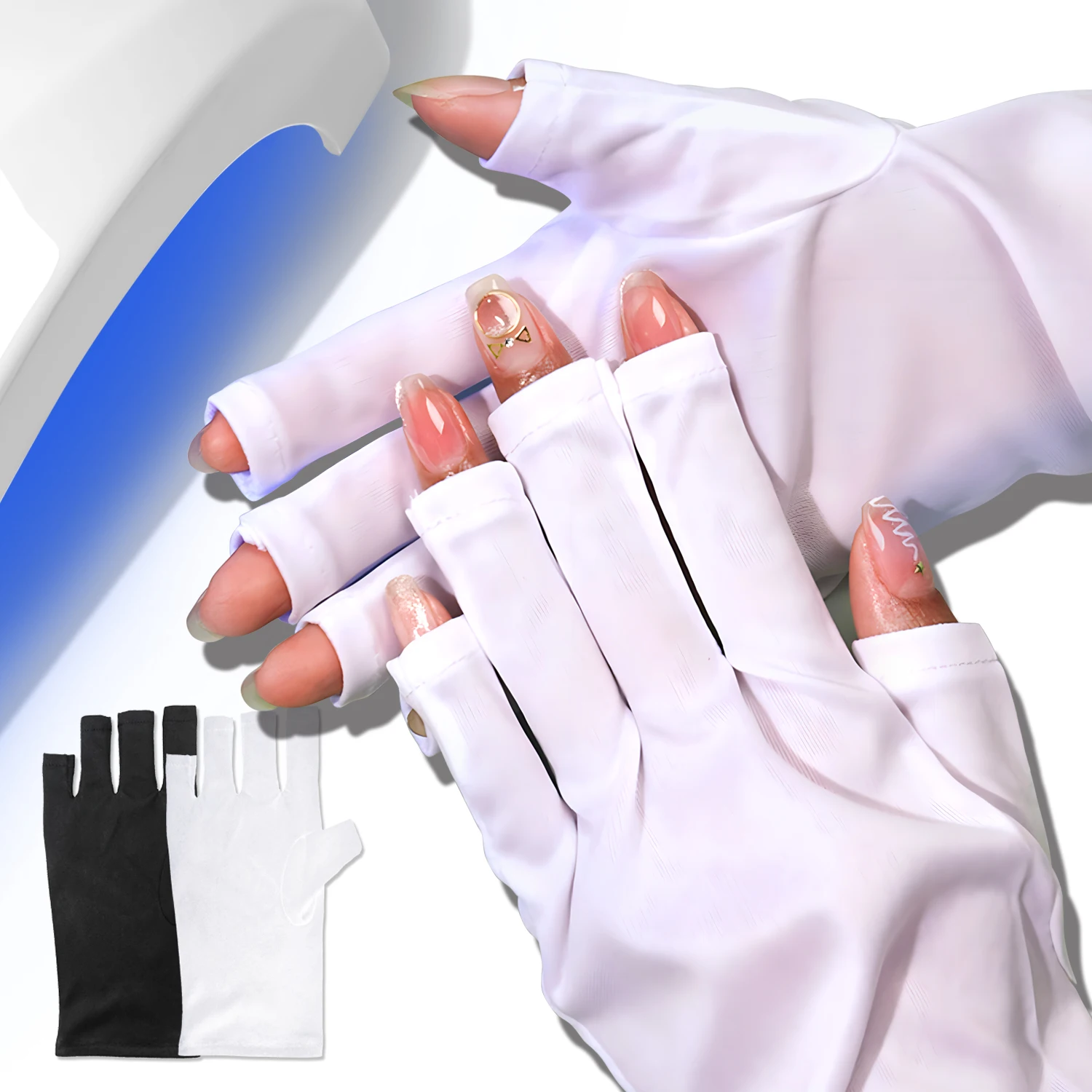 

Nail Art Anti UV Gloves Gel Professional Protection Gloves For Manicures Protect Hands Stretchy Fingerless For Home Outdoor