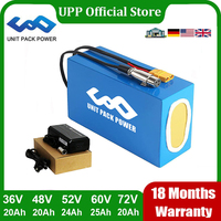 EScooter Ebike Battery Pack 36V 48V 52V 60V 72V 40Ah 25Ah 20Ah Waterproof Lithium Batteries 250W-3000W Motorcycle/Trikes/Bicycle