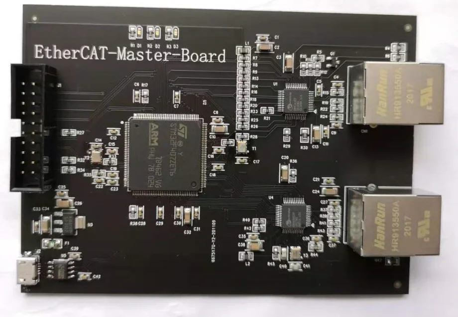 EtherCAT master station development board fiber optic custom embedded STM32 servo control dual network redundancy