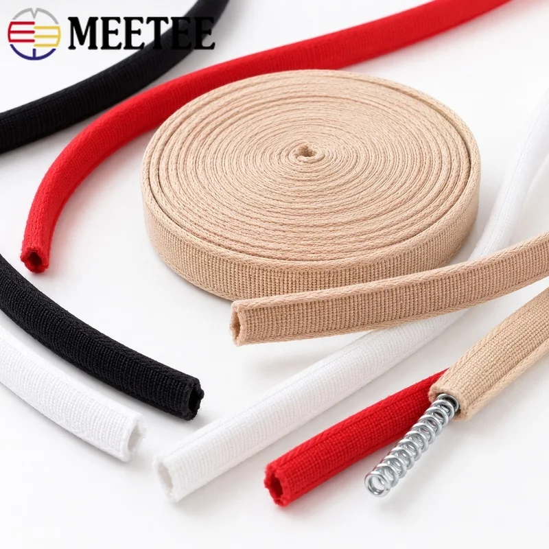 10M/20M 12mm Nylon Underwire Channeling Ribbon Protective Sleeves for Bra Bikini Corset Gown Swimwear Steel Wire Sewing Repair