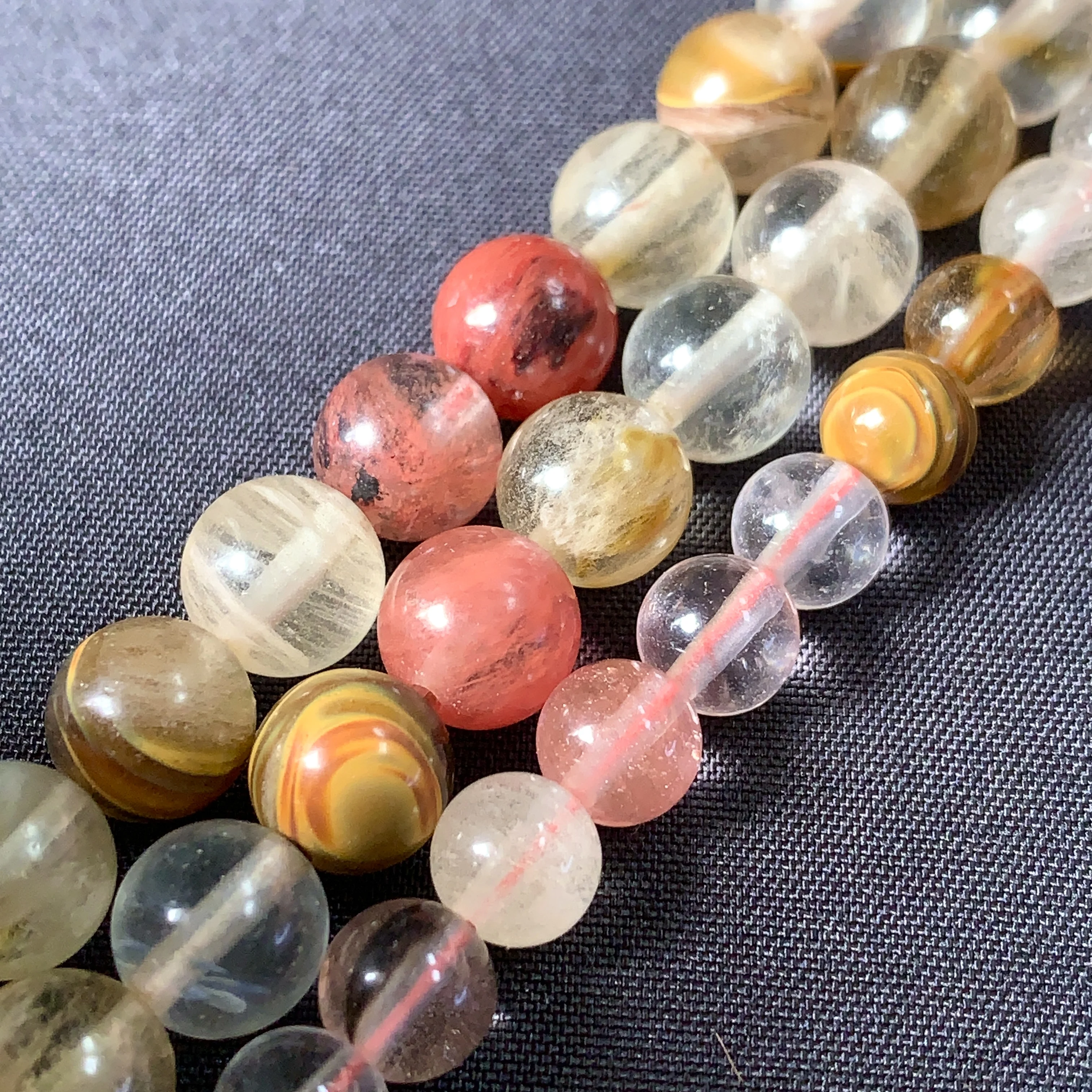 6MM 8mm Natural Stone Beads Round Watermelon Glass Crystal Multicolor Power Gemstone For Jewelry Making DIY Bracelet Necklace