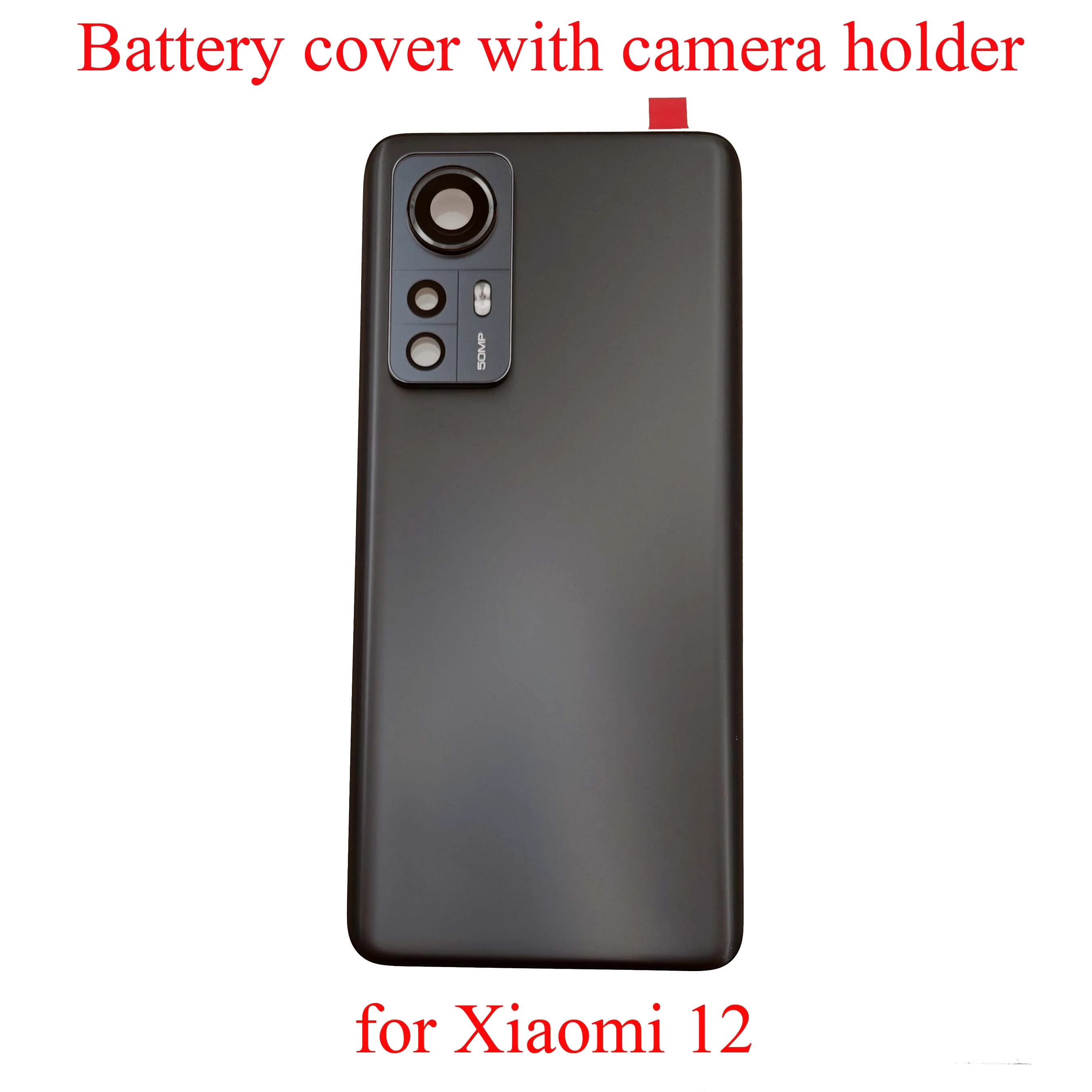 Glass Lid Back Cover Battery Door Housing Cover for Xiaomi Mi 12, Mobile Replacement Parts with Camera Holder and Glass, New