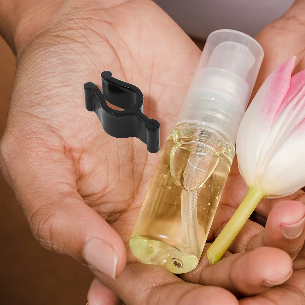 

50Pcs Plastic Lotion Pump Clip Secure Lock for Cleansing Oil Bottle Snap Button Fastener Pump Head Black