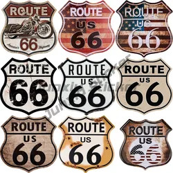 10-28cm Route 66 Vintage Road Signs Decor Stickers for Home Hotel Cafes Bar Garage Motorcycle CAR TRUCK Decor Decals