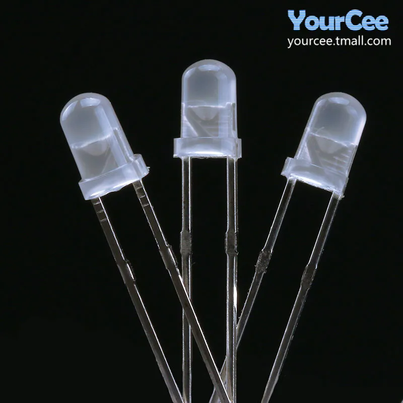 100pcs/20pcs 5mm 3mm LED Bi-Color Clear Red/Green Fog/Diffused Non-Polar Round Light Emitting Diode Two Plug-in DIP DIY Kit