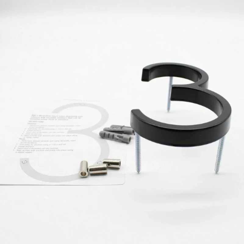 أرقام باب من سبائك الزنك 0-9 حرف A B عنوان فاخر أرقام منزل كبير لافتات عائمة حديثة أرقام خارجية علامة صندوق بريد #2