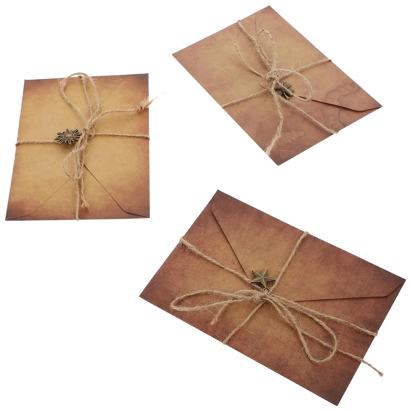 3Sets Blessing Envelopes Invitation Envelopes Handwriting Paper Vintage Style Elegant Traditional Party Invitations