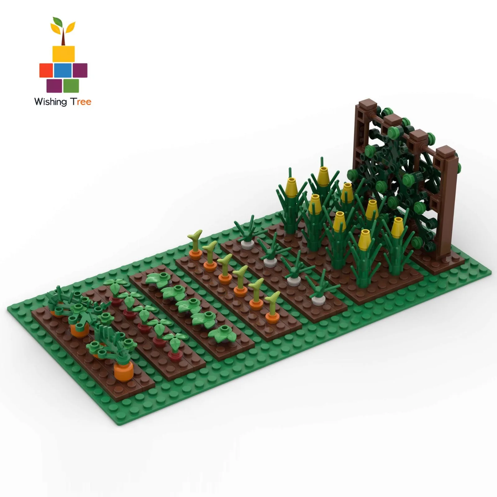 

Образовательные строительные блоки, мини-кирпичи MOC, набор фермерских сцен с морковью, тыквой, кукурузными овощами