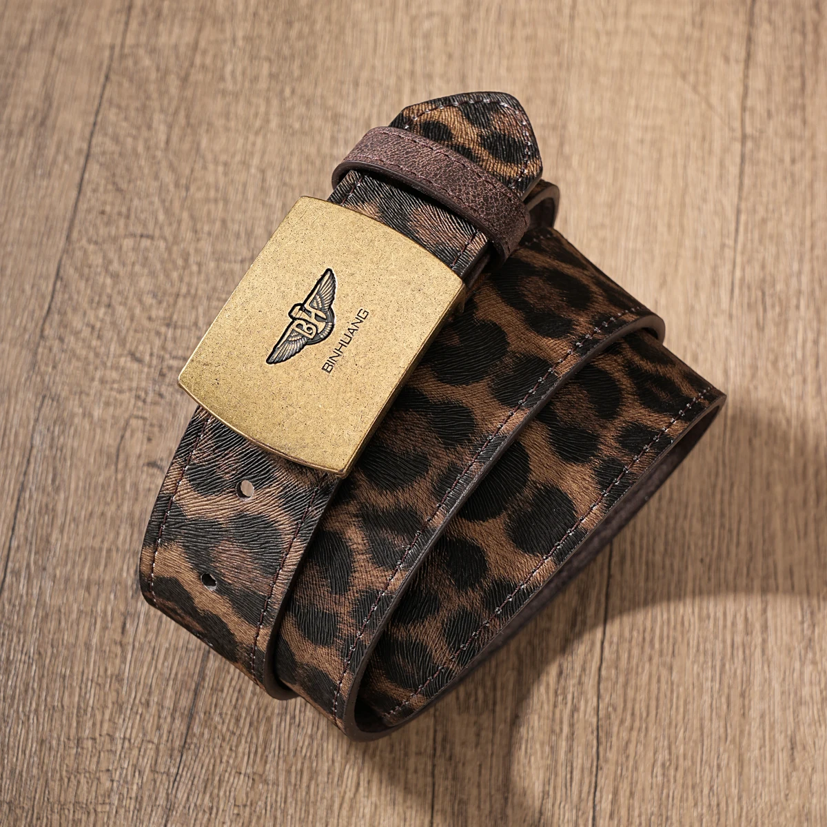 1pc PU Leopard Print Belt - Unique, Retro, Suitable for Both Men and Women
