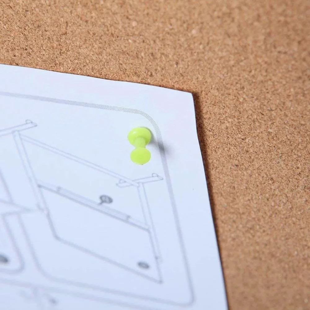 Foldable Cork Bulletin Board 48x36 Inches Silver Frame Office Home Noticeboard Pin Board